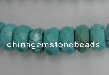 CWB451 15.5 inches 7*14mm faceted rondelle howlite turquoise beads