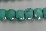 CWB452 15.5 inches 10*14mm faceted rondelle howlite turquoise beads