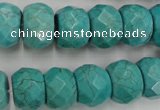 CWB453 15.5 inches 10*14mm faceted rondelle howlite turquoise beads