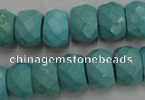 CWB455 15.5 inches 10*14mm faceted rondelle howlite turquoise beads