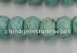 CWB457 15.5 inches 12*16mm faceted rondelle howlite turquoise beads