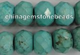 CWB459 15.5 inches 12*18mm faceted rondelle howlite turquoise beads