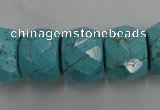 CWB461 15.5 inches 14*20mm faceted rondelle howlite turquoise beads