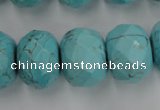 CWB462 15.5 inches 14*20mm faceted rondelle howlite turquoise beads