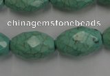 CWB484 15.5 inches 12*20mm faceted rice howlite turquoise beads