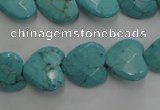 CWB493 15.5 inches 15*15mm faceted heart howlite turquoise beads