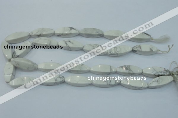 CWB52 15.5 inches 10*30mm twisted rice natural white howlite gemstone beads