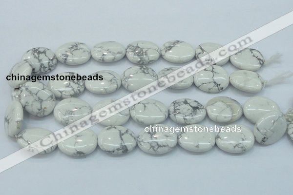 CWB53 15.5 inches 20*25mm oval natural white howlite gemstone beads