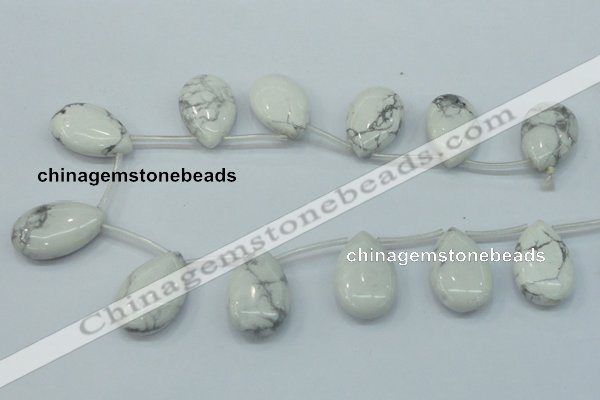 CWB54 20*30mm top-drilled teardrop natural white howlite gemstone beads