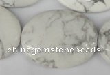 CWB60 15.5 inches 30*40mm oval natural white howlite beads wholesale