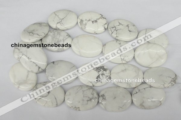 CWB60 15.5 inches 30*40mm oval natural white howlite beads wholesale