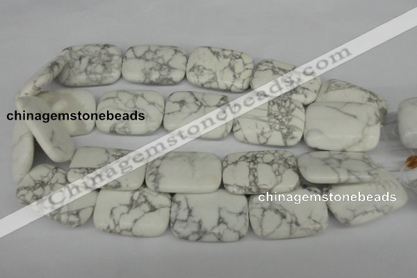 CWB61 15.5 inches 25*35mm rectangle natural white howlite beads