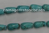 CWB675 15.5 inches 8*14mm teardrop howlite turquoise beads wholesale