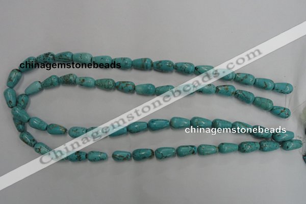 CWB675 15.5 inches 8*14mm teardrop howlite turquoise beads wholesale