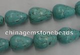 CWB676 15.5 inches 10*15mm teardrop howlite turquoise beads wholesale