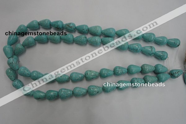 CWB676 15.5 inches 10*15mm teardrop howlite turquoise beads wholesale