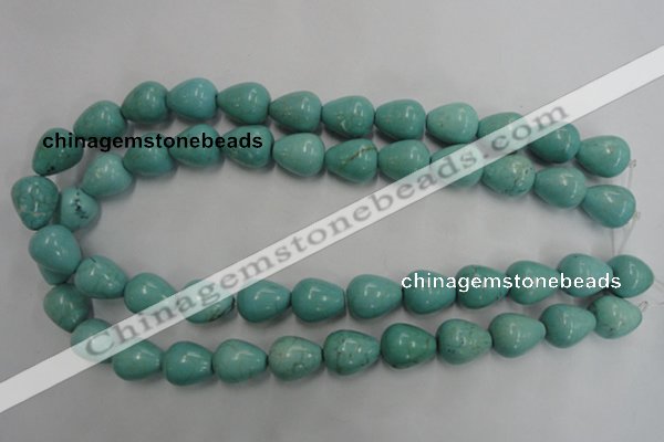 CWB677 15.5 inches 13*16mm teardrop howlite turquoise beads wholesale