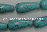 CWB678 15.5 inches 10*28mm teardrop howlite turquoise beads wholesale