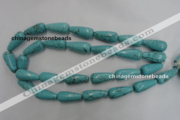 CWB678 15.5 inches 10*28mm teardrop howlite turquoise beads wholesale