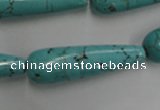 CWB679 15.5 inches 10*38mm teardrop howlite turquoise beads wholesale