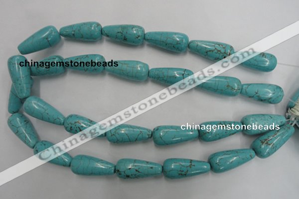 CWB680 15.5 inches 13*30mm teardrop howlite turquoise beads wholesale
