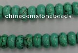 CWB685 15.5 inches 6*10mm rondelle howlite turquoise beads wholesale