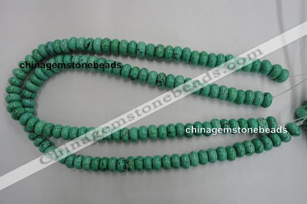 CWB685 15.5 inches 6*10mm rondelle howlite turquoise beads wholesale