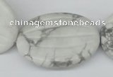 CWB70 15.5 inches 30*40mm carved oval natural white howlite beads