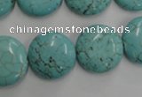 CWB706 15.5 inches 18mm flat round howlite turquoise beads