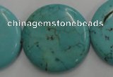 CWB709 15.5 inches 30mm flat round howlite turquoise beads