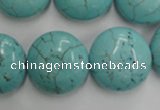 CWB710 15.5 inches 20mm flat round howlite turquoise beads