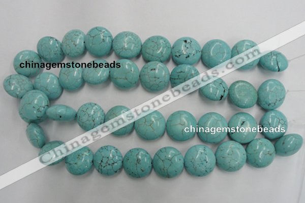 CWB710 15.5 inches 20mm flat round howlite turquoise beads