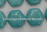 CWB712 15.5 inches 18*20mm hexagon howlite turquoise beads