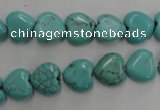 CWB714 15.5 inches 10*10mm heart howlite turquoise beads wholesale