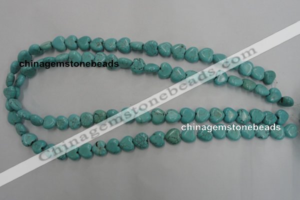 CWB714 15.5 inches 10*10mm heart howlite turquoise beads wholesale