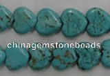 CWB715 15.5 inches 12*12mm heart howlite turquoise beads wholesale