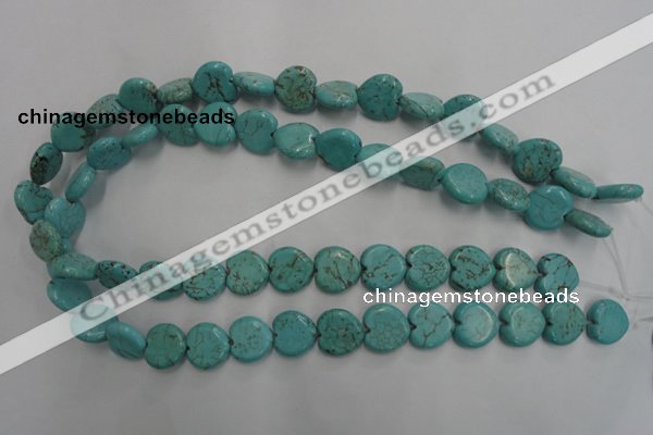 CWB716 15.5 inches 14*14mm heart howlite turquoise beads wholesale