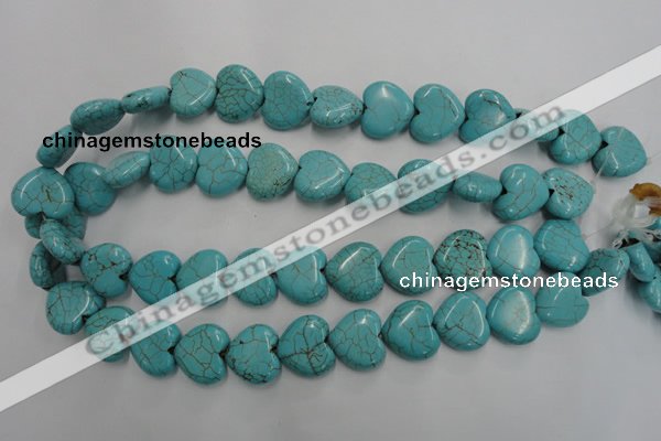 CWB718 15.5 inches 18*18mm heart howlite turquoise beads wholesale