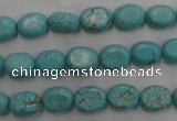 CWB730 15.5 inches 6*10mm oval howlite turquoise beads wholesale