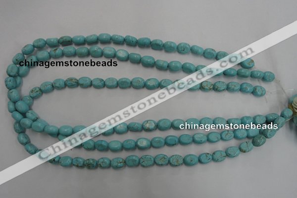 CWB730 15.5 inches 6*10mm oval howlite turquoise beads wholesale