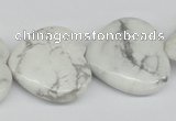 CWB76 15.5 inches 30*30mm heart natural white howlite beads