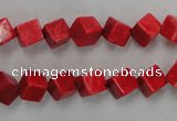 CWB761 15.5 inches 6*6mm cube howlite turquoise beads wholesale