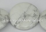 CWB78 15.5 inches 40mm flat round natural white howlite beads