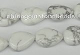 CWB80 15.5 inches 13*18mm flat teardrop natural white howlite beads
