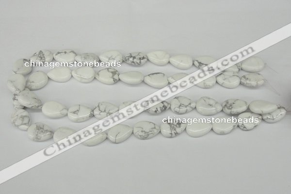 CWB80 15.5 inches 13*18mm flat teardrop natural white howlite beads