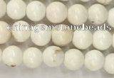 CWB800 15.5 inches 4mm round white howlite turquoise beads