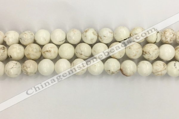 CWB803 15.5 inches 10mm round white howlite turquoise beads