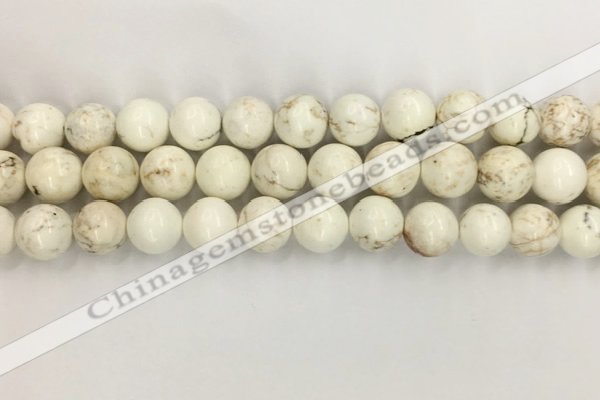 CWB803 15.5 inches 10mm round white howlite turquoise beads