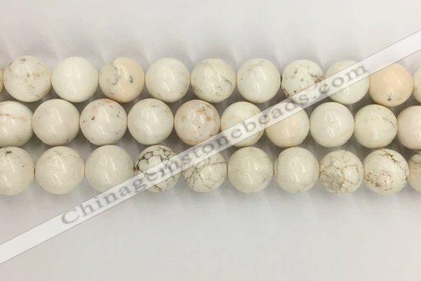 CWB805 15.5 inches 14mm round white howlite turquoise beads