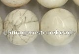 CWB807 15.5 inches 18mm round white howlite turquoise beads